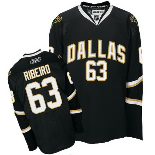 Excellent Black NHL Dallas Stars 63 Mike Ribeiro Hockey Jersey